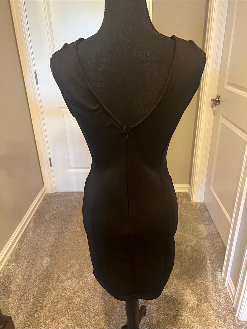 🎯 2/$5 Say What? Black Mini Dress with Silver Stud Panels - Picture 7 of 9